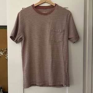 Urban Outfitters Mauve & Cream Striped T-Shirt, Size Medium